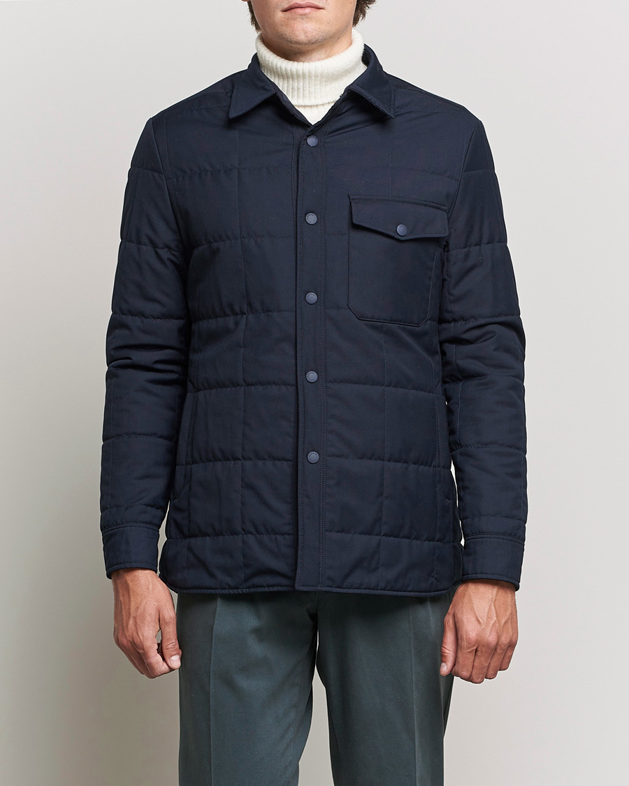 Herr | Jackor | Lardini | Ircelle Reversible Wool/Nylon Jacket Navy