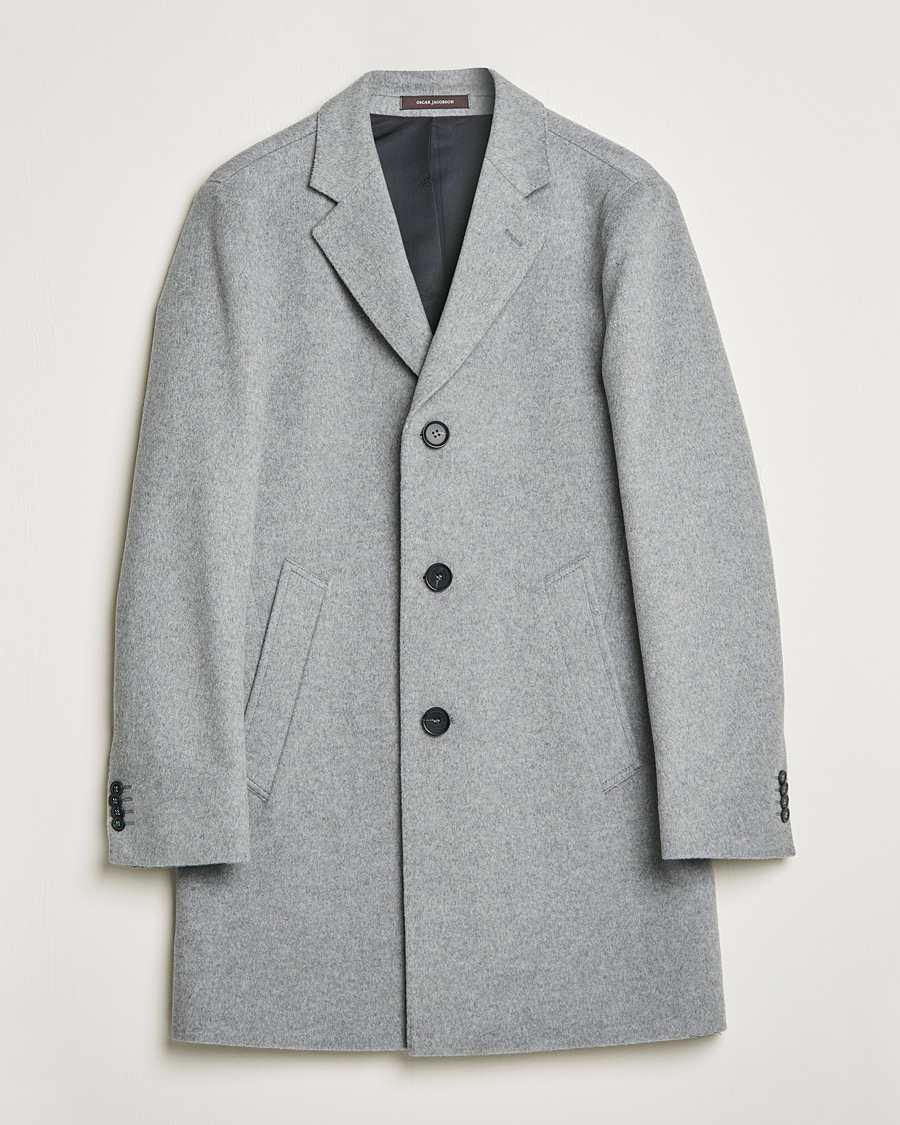 Herr | Jackor | Oscar Jacobson | Storvik Wool/Cashmere Coat Light Grey