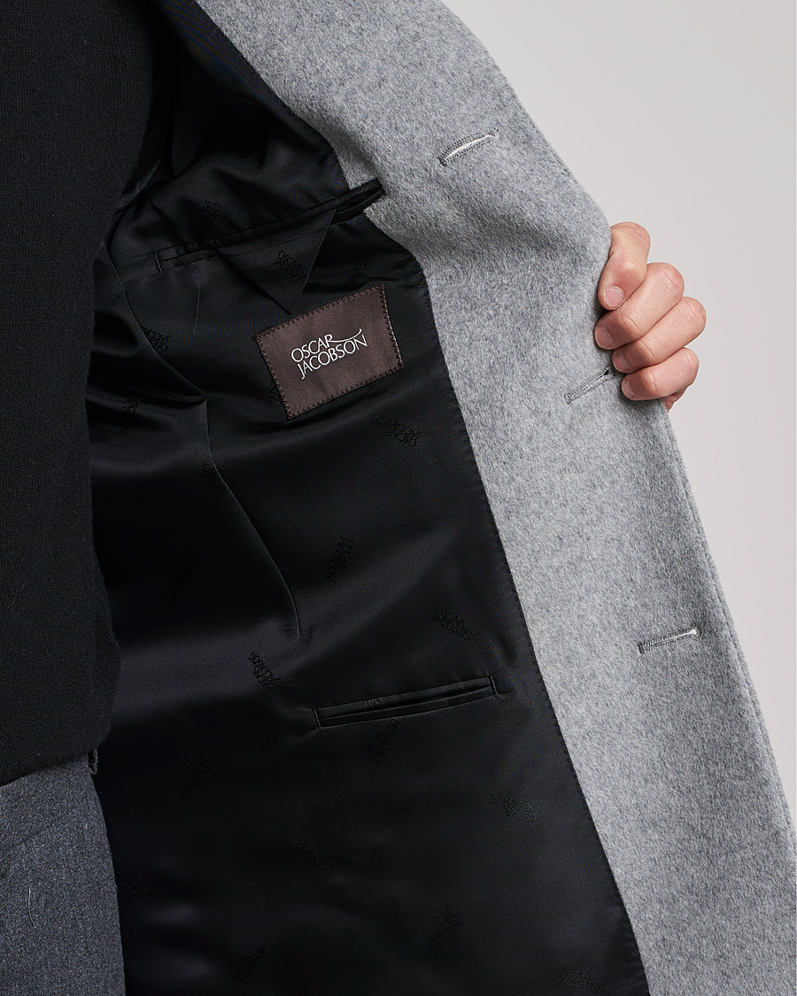 Herr | Jackor | Oscar Jacobson | Storvik Wool/Cashmere Coat Light Grey