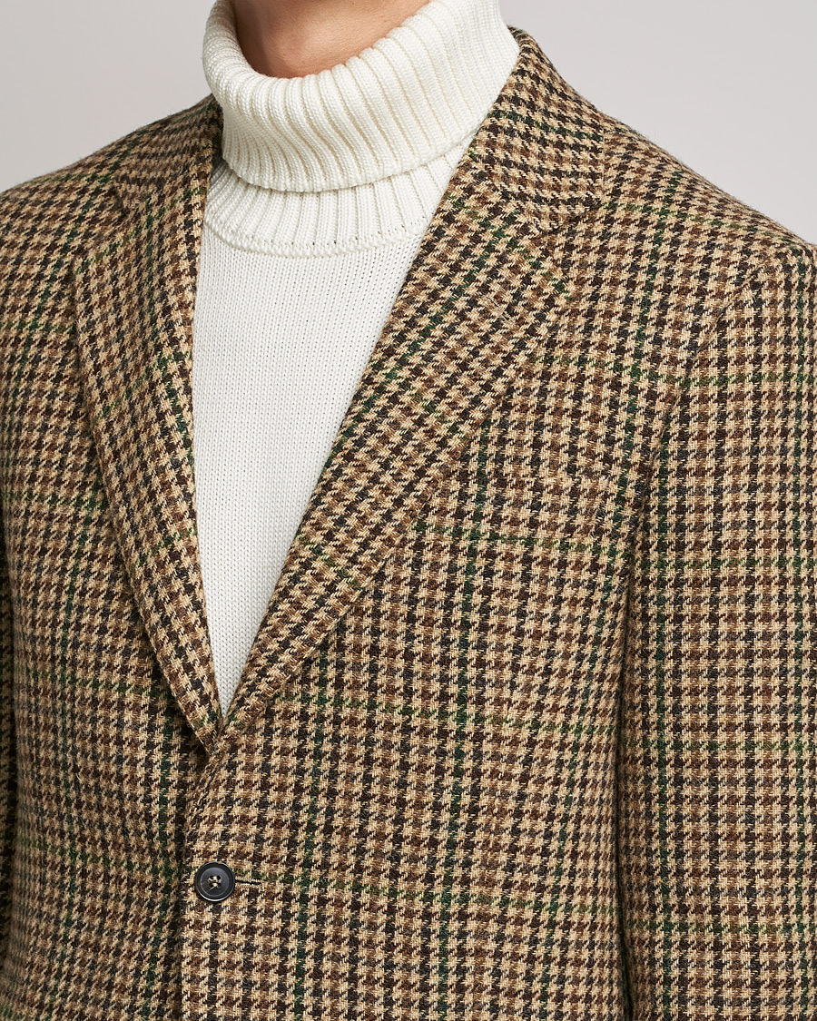 Herr | Kavajer | Oscar Jacobson | Freeman Moon Houndstooth Tweed Blazer Beige