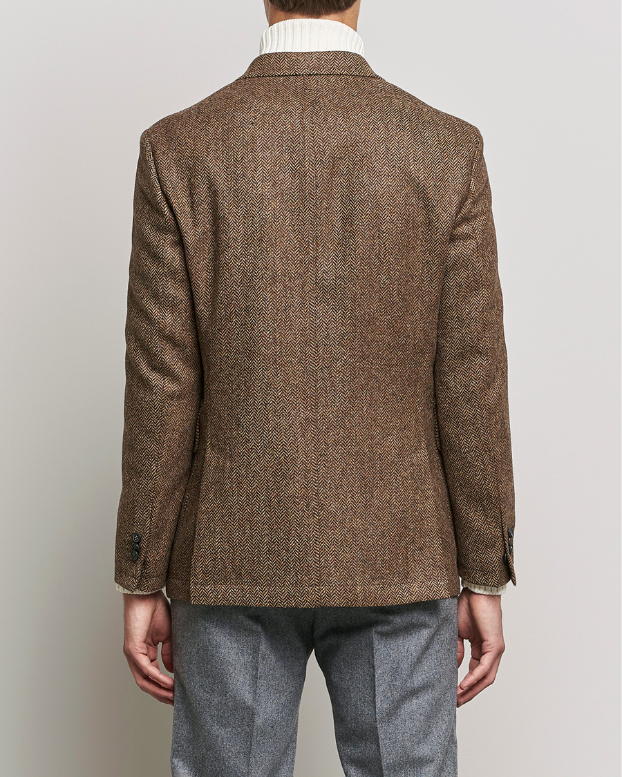 Herr | Kavajer | Oscar Jacobson | Fares Moon Herringbone Tweed Blazer Brown