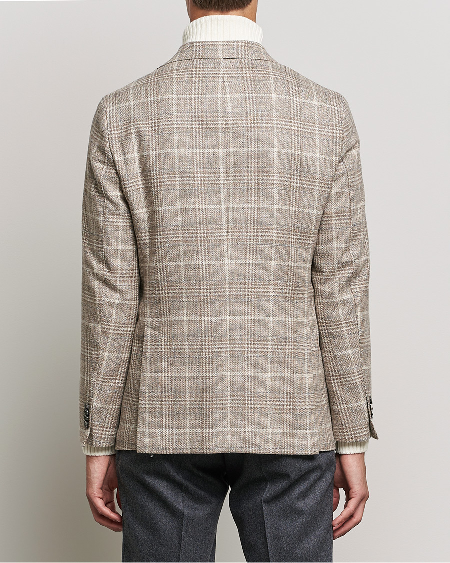 Herr | Kavajer | Oscar Jacobson | Ferry Soft Checked Wool Blazer Beige