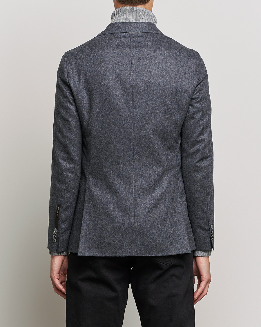 Herr | Kavajer | Oscar Jacobson | Ego Wool Flannel Blazer Grey Melange
