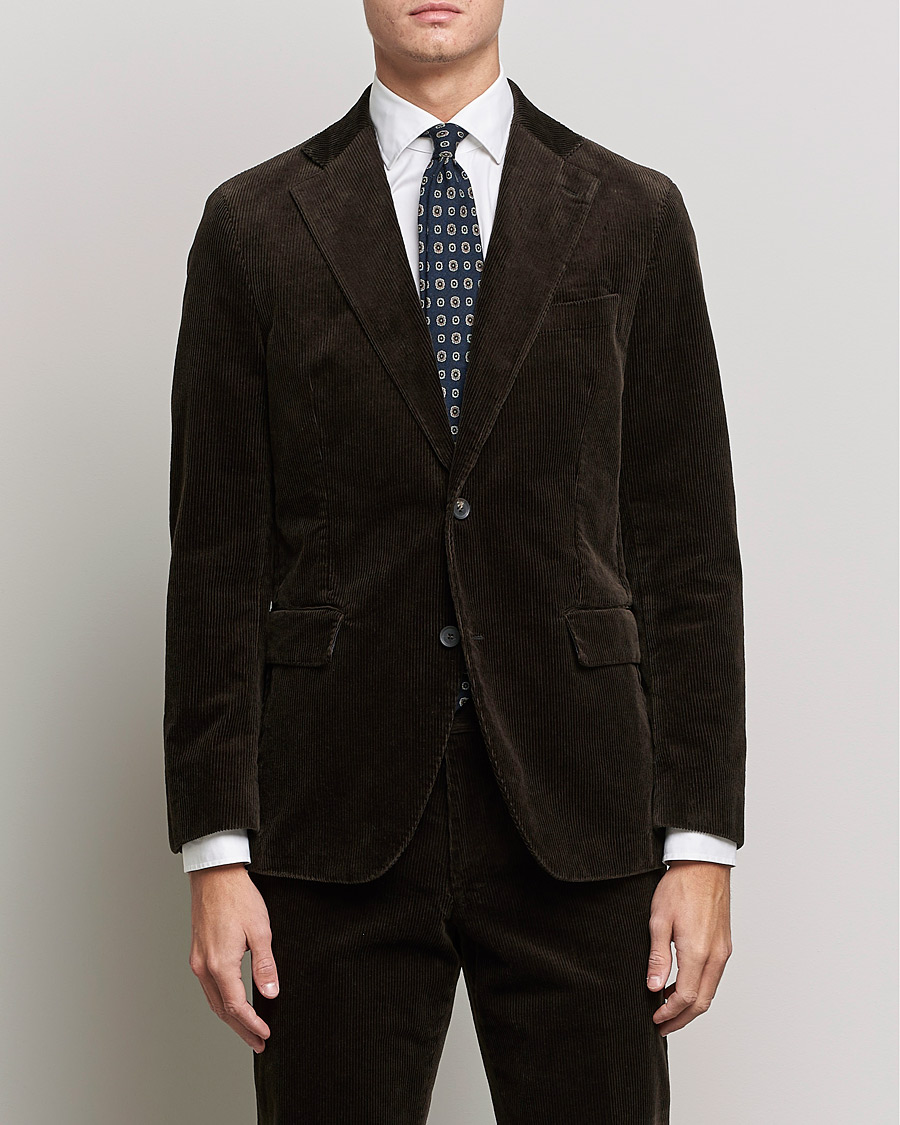 Herr | Kavajer | Oscar Jacobson | Ferry Soft Cord Blazer Brown