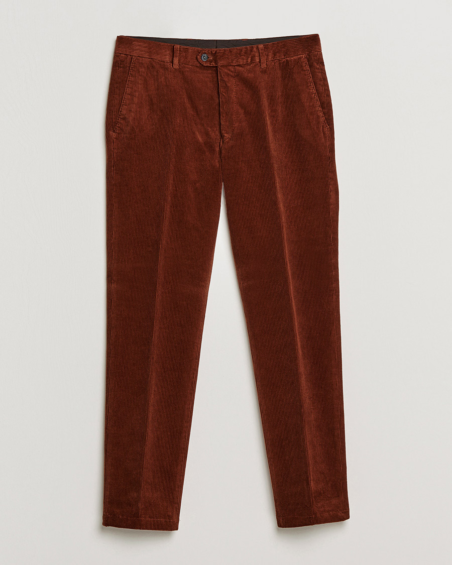 Herr | Byxor | Oscar Jacobson | Denz Corduroy Trousers Orange