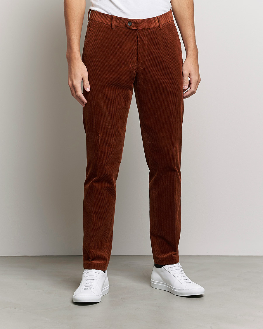 Herr | Byxor | Oscar Jacobson | Denz Corduroy Trousers Orange