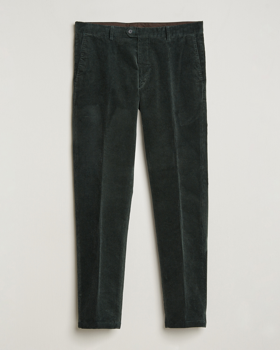 Herr | Byxor | Oscar Jacobson | Denz Corduroy Trousers Bottle Green