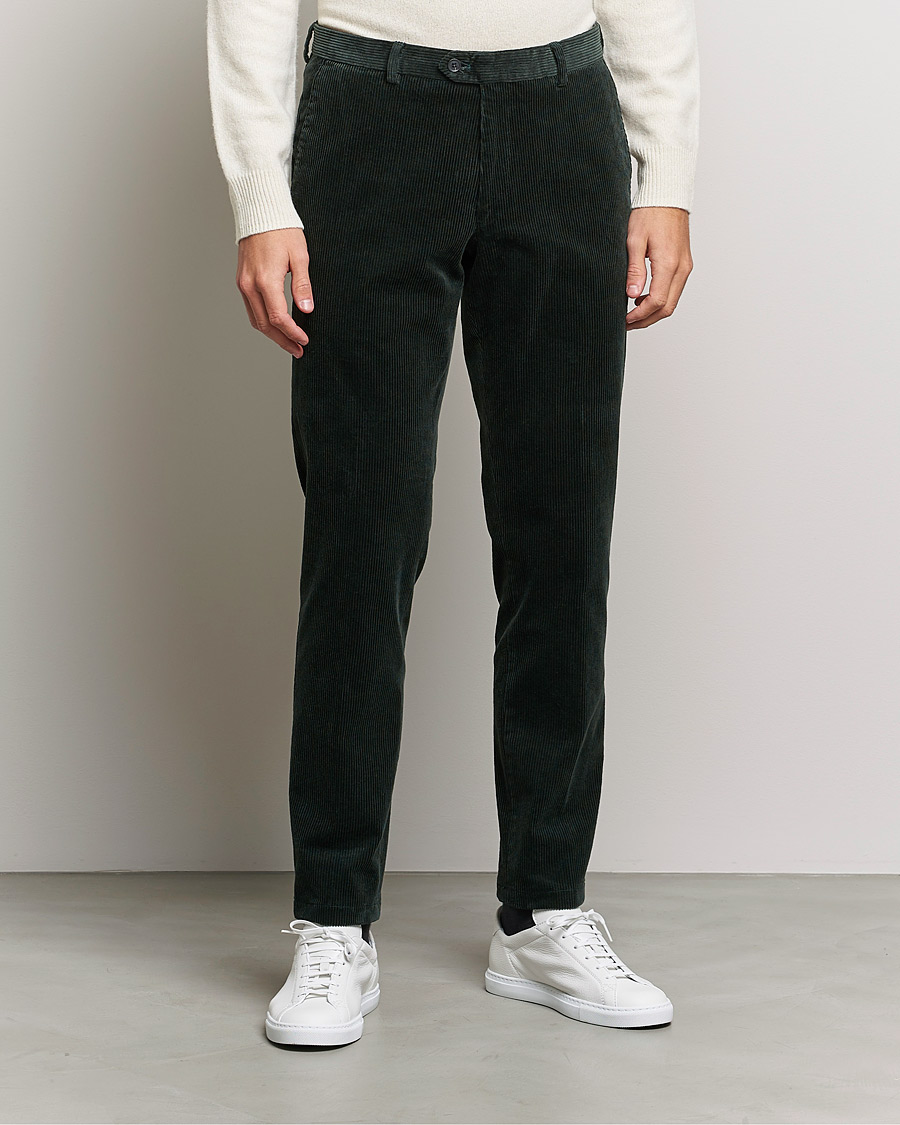 Herr | Byxor | Oscar Jacobson | Denz Corduroy Trousers Bottle Green