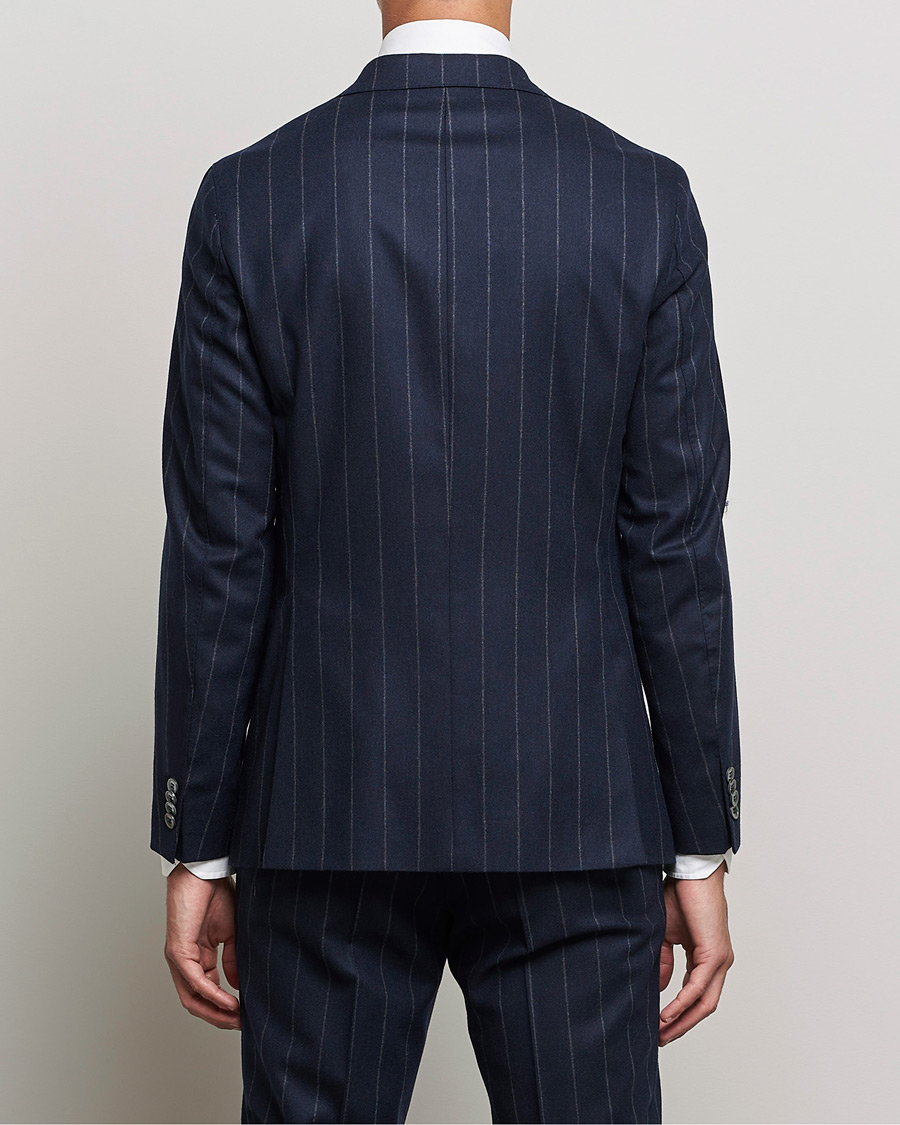 Herr | Kostymer | Oscar Jacobson | Ego Pinstripe Wool Flannel Suit Navy