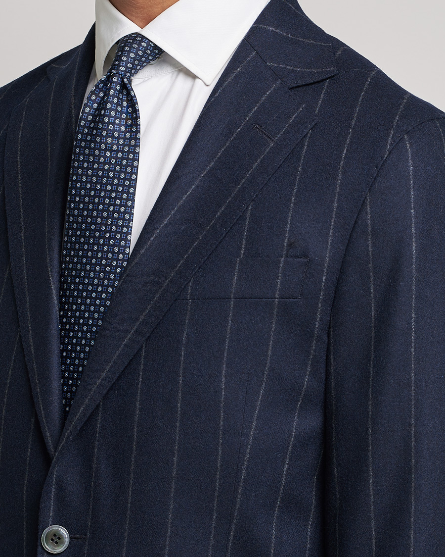 Herr | Kostymer | Oscar Jacobson | Ego Pinstripe Wool Flannel Suit Navy