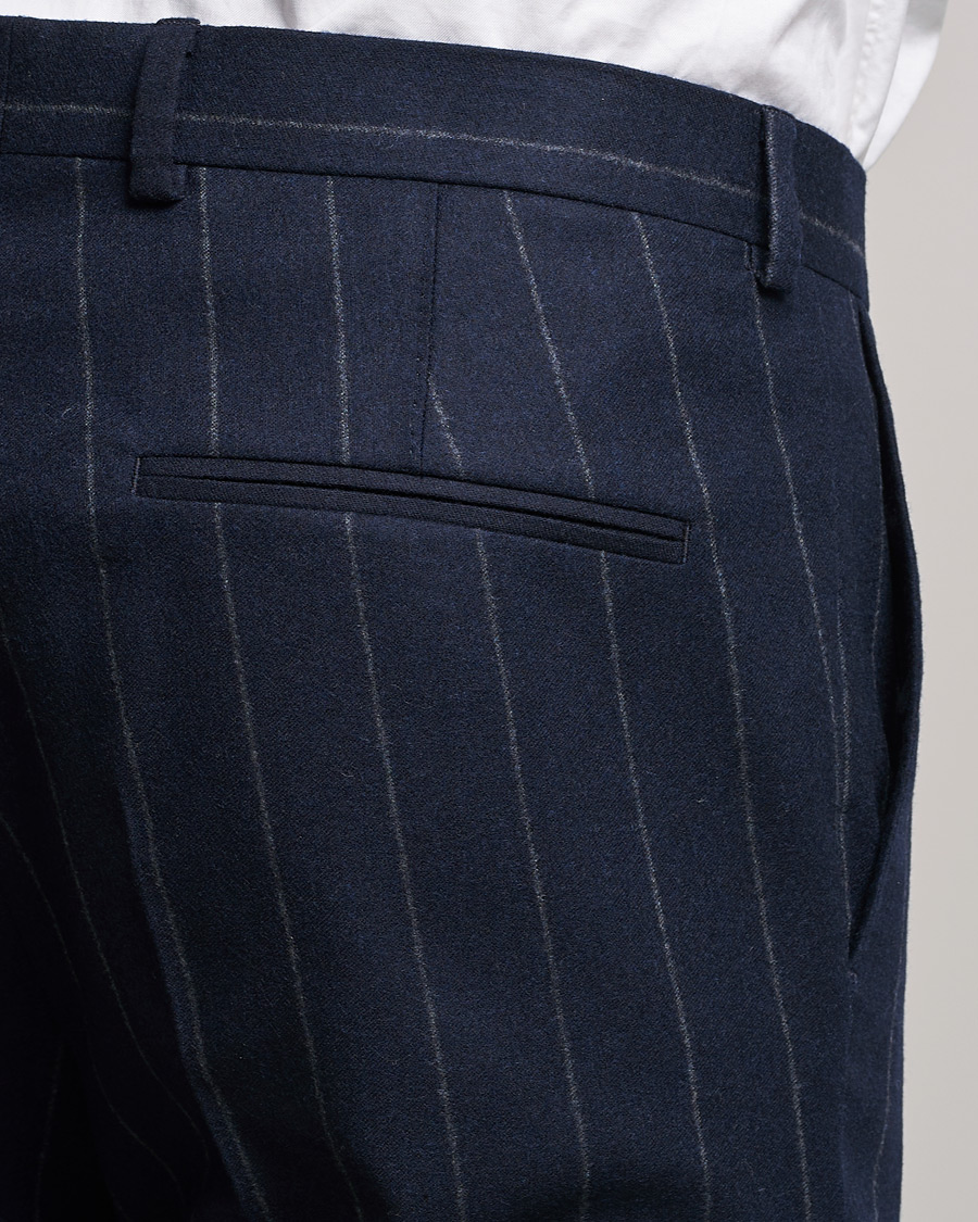 Herr | Kostymer | Oscar Jacobson | Ego Pinstripe Wool Flannel Suit Navy