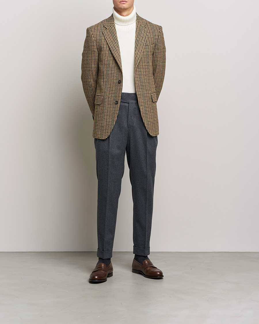 Herr | Flanellbyxor | Oscar Jacobson | Gurkha Flannel Trousers Charcoal