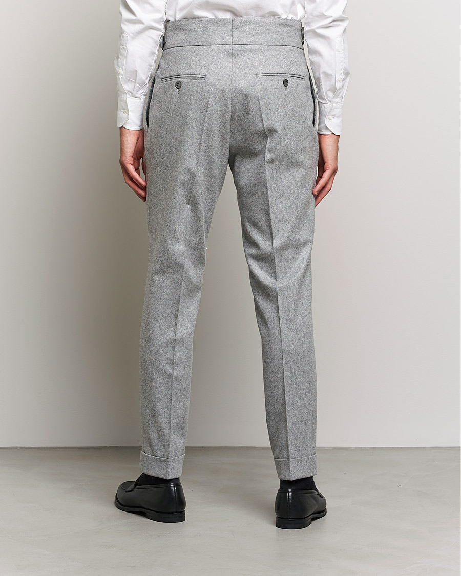 Herr | Byxor | Oscar Jacobson | Gurkha Flannel Trousers Light Grey