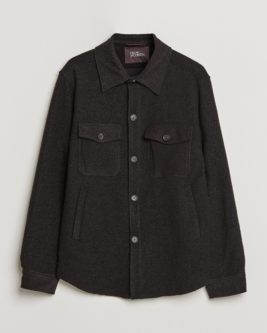 Herr | Skjortor | Oscar Jacobson | Maverick Shirt Jacket Dark Brown