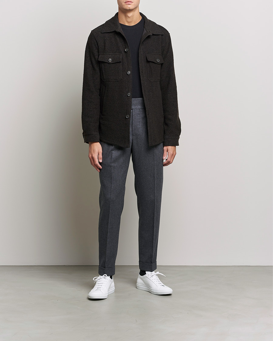 Herr | Skjortor | Oscar Jacobson | Maverick Shirt Jacket Dark Brown