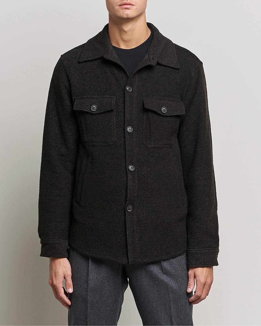 Herr | Skjortor | Oscar Jacobson | Maverick Shirt Jacket Dark Brown