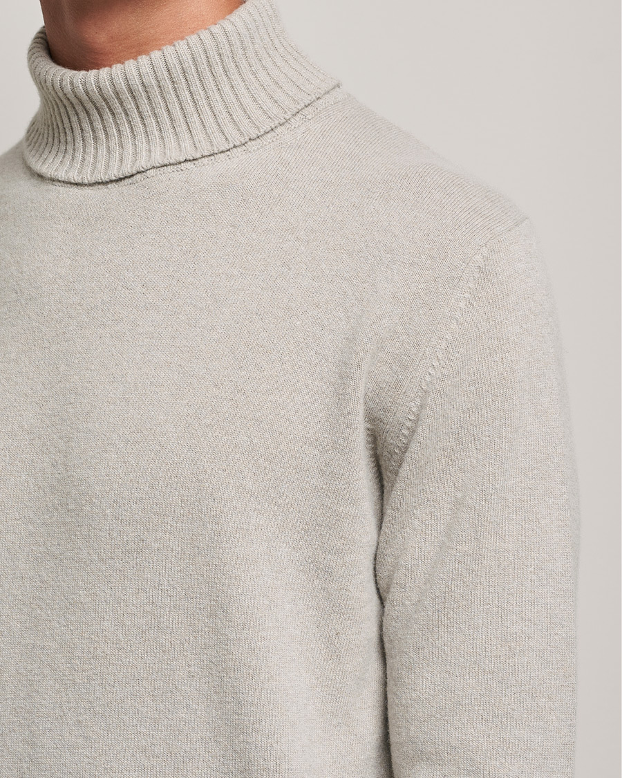 Herr | Tröjor | Oscar Jacobson | Salim Wool/Cashmere Rollneck Beige