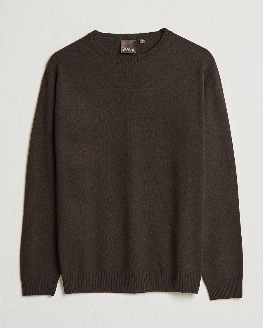 Herr | Tröjor | Oscar Jacobson | Valter Wool/Cashmere Round Neck Brown