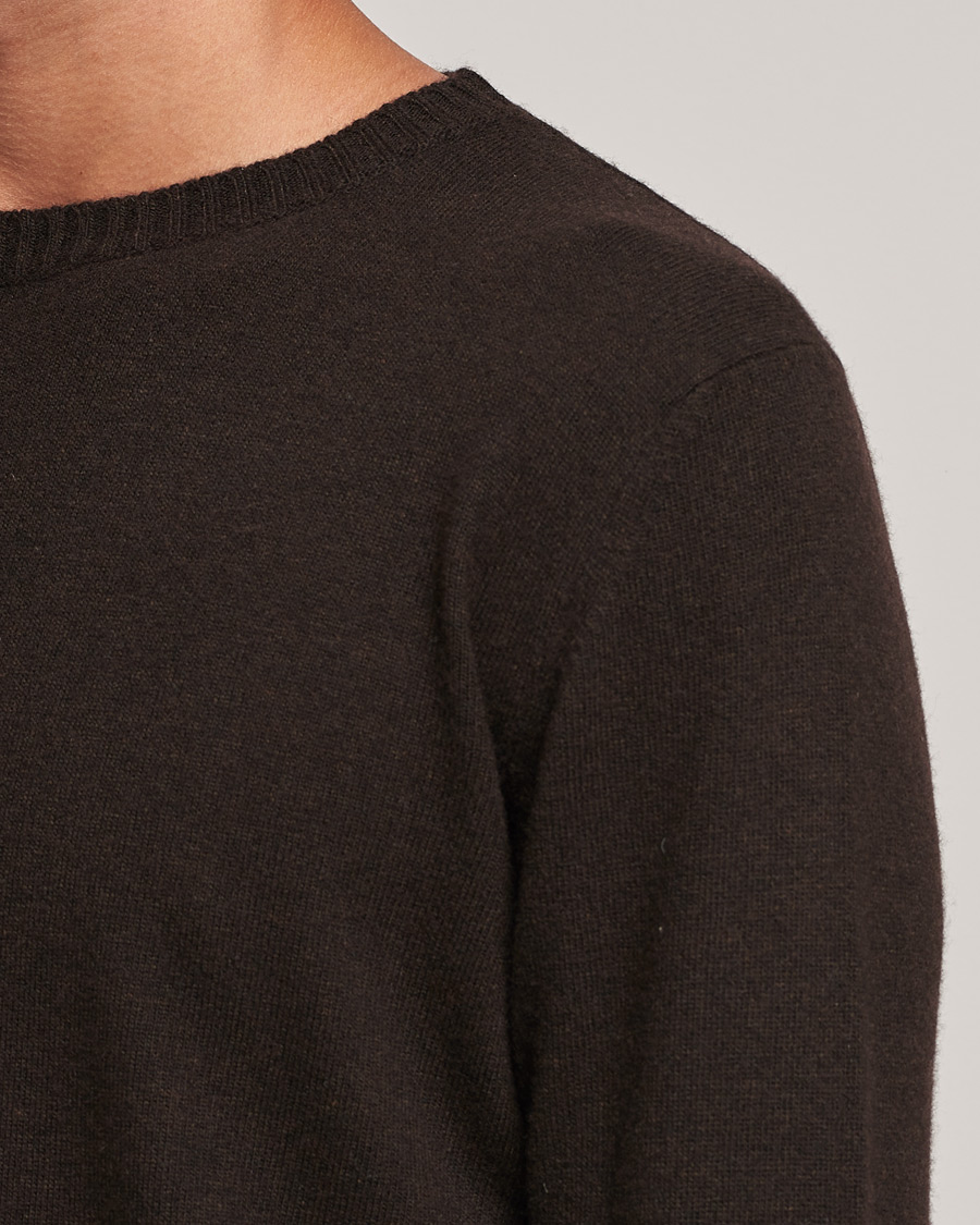 Herr | Tröjor | Oscar Jacobson | Valter Wool/Cashmere Round Neck Brown