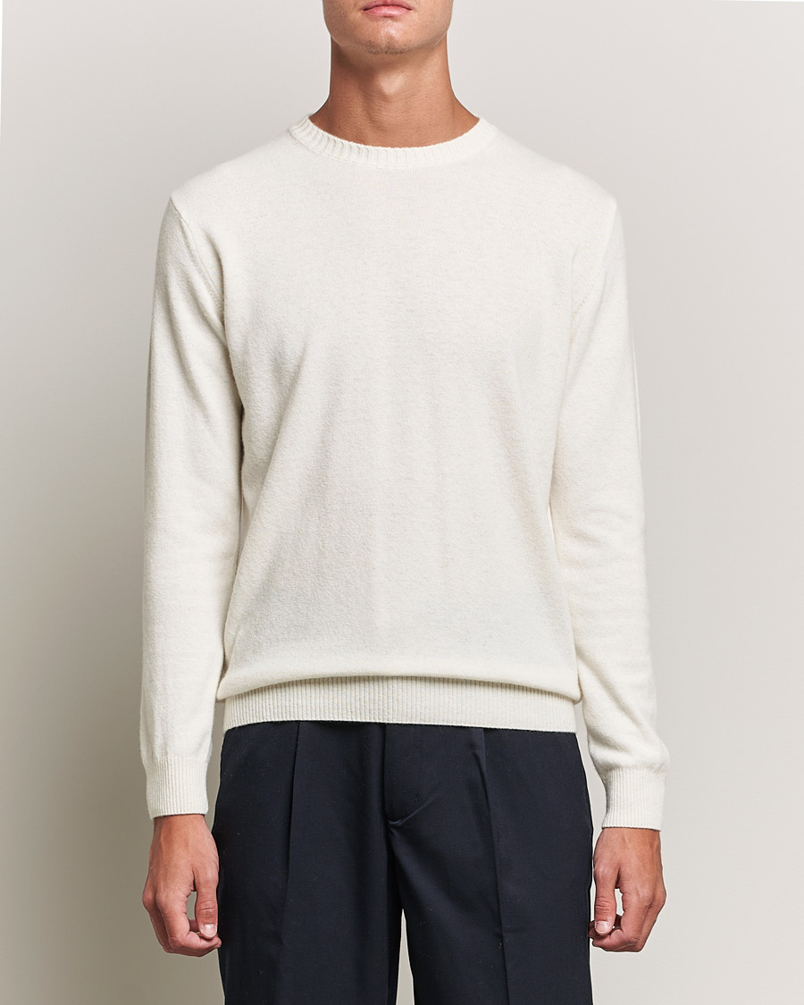 Herr | Tröjor | Oscar Jacobson | Valter Wool/Cashmere Round Neck Creme