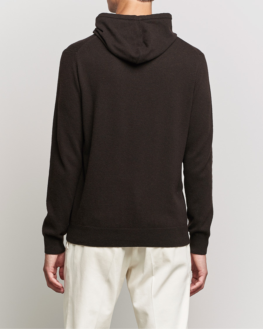 Herr | Tröjor | Oscar Jacobson | Pascal Wool/Cashmere Hoodie Brown