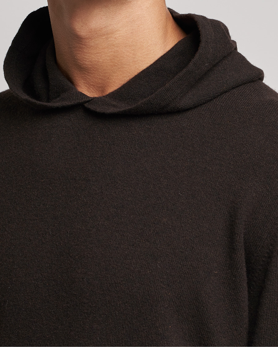 Herr | Tröjor | Oscar Jacobson | Pascal Wool/Cashmere Hoodie Brown