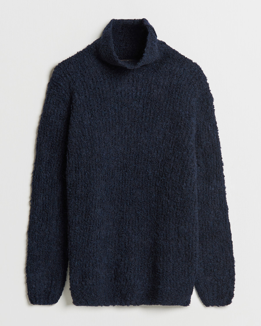 Herr | Tröjor | Oscar Jacobson | Krister Wool/Alpaca Rollneck Navy