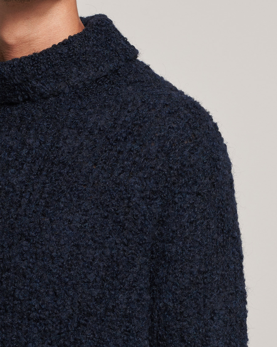 Herr | Tröjor | Oscar Jacobson | Krister Wool/Alpaca Rollneck Navy