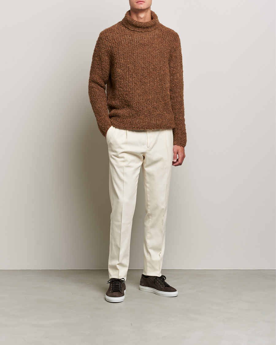 Herr | Tröjor | Oscar Jacobson | Krister Wool/Alpaca Rollneck Dark Brown
