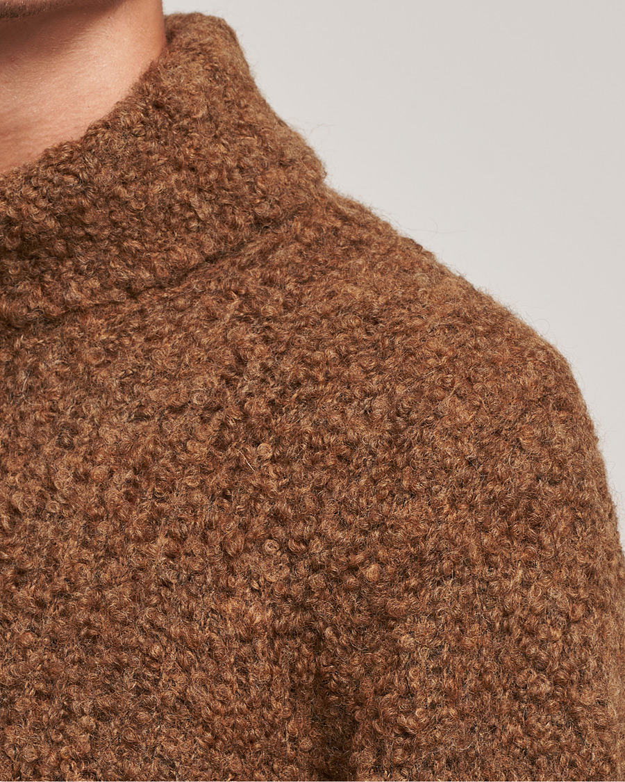 Herr | Tröjor | Oscar Jacobson | Krister Wool/Alpaca Rollneck Dark Brown
