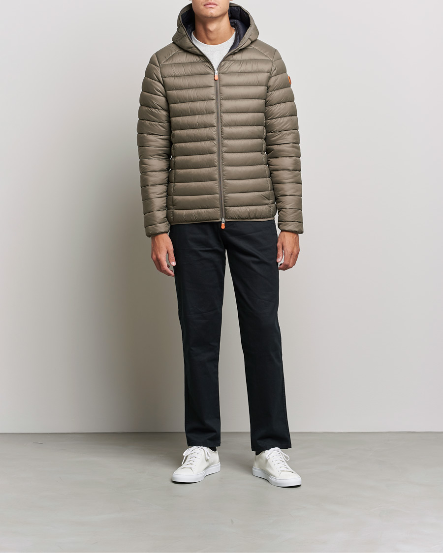 Herr | Jackor | Save The Duck | Donald Lightweight Padded Hooded Jacket Mud Grey