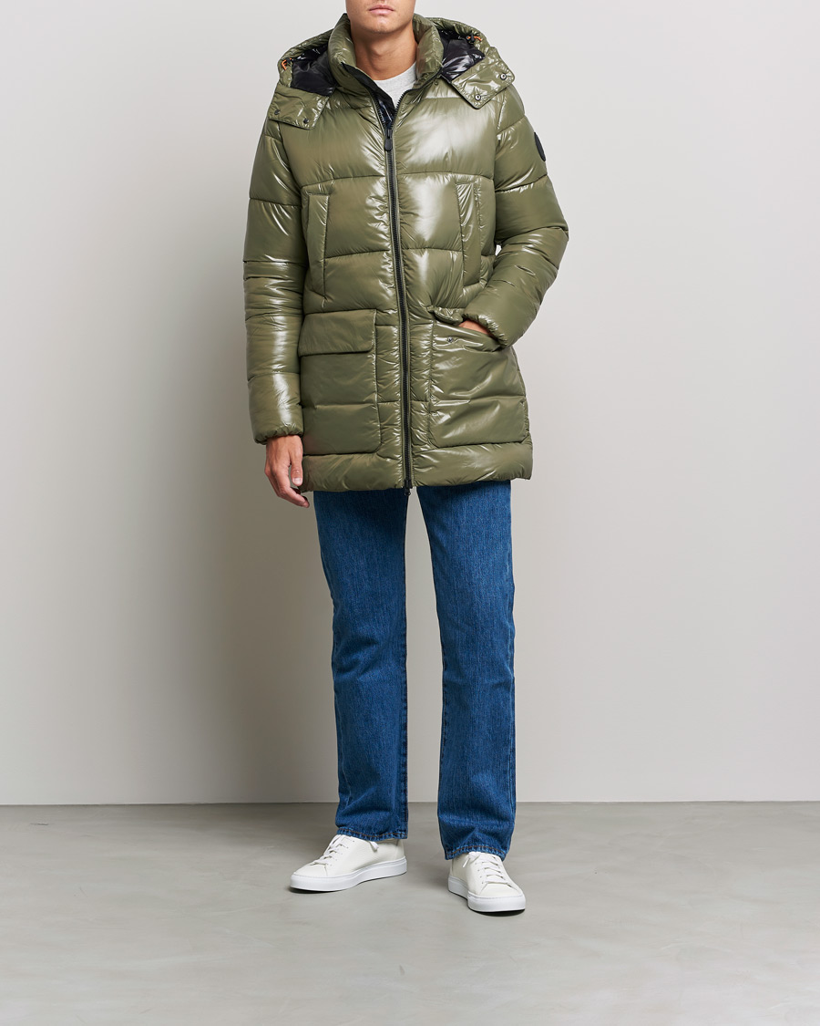 Herr | Jackor | Save The Duck | Christian Long Padded Puffer Jacket Laurel Green
