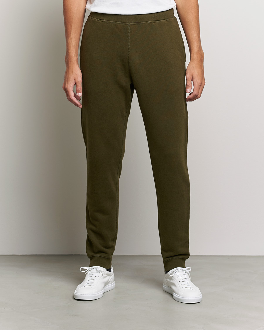 Herr | Byxor | Sunspel | Cotton Loopback Track Pants Dark Moss