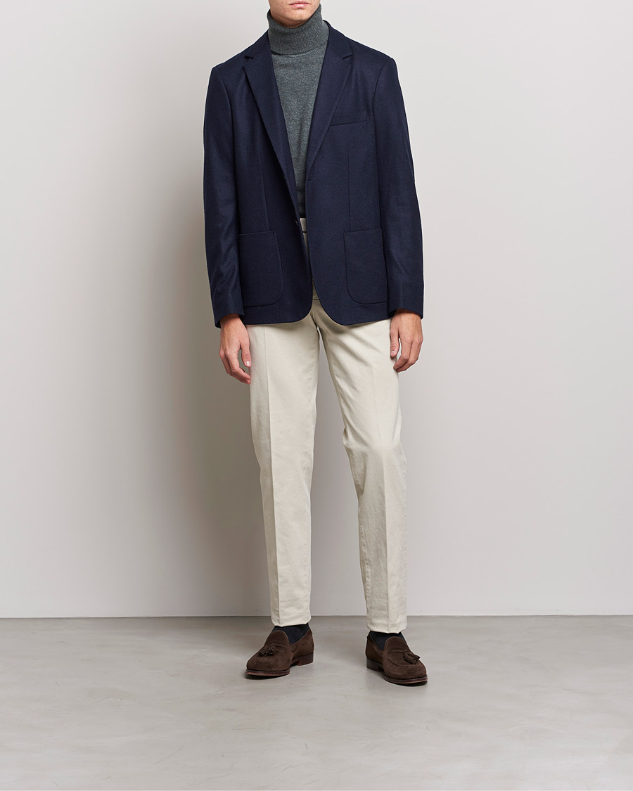 Herr | Kavajer | Sunspel | Boiled Wool Jersey Blazer Navy