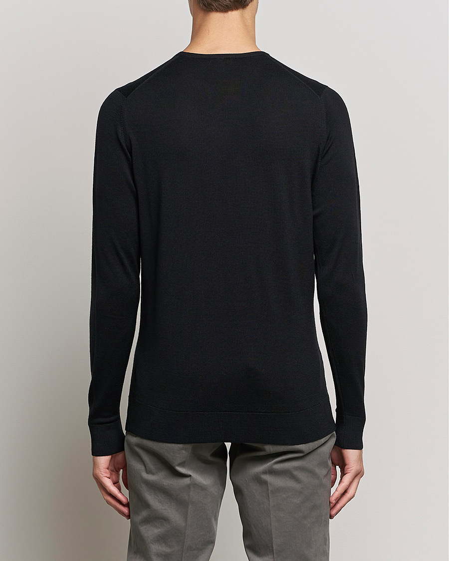 Herr | Tröjor | Sunspel | Crew Neck Jumper Black