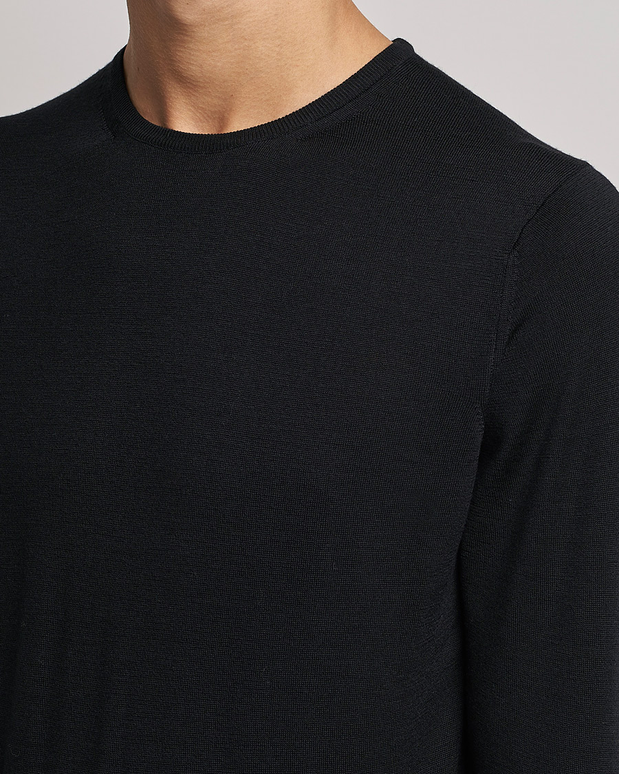 Herr | Tröjor | Sunspel | Crew Neck Jumper Black