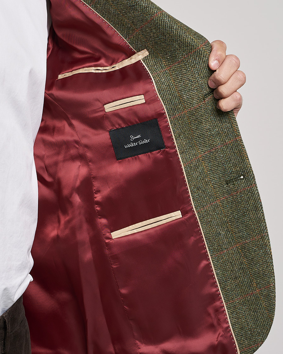 Herr | Kavajer | Walker Slater | Edward Lambswool Tweed Blazer Green
