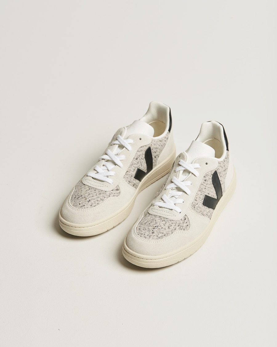 Herr | Veja | Veja | V-10 Flannel Leather Sneaker Snow/Black