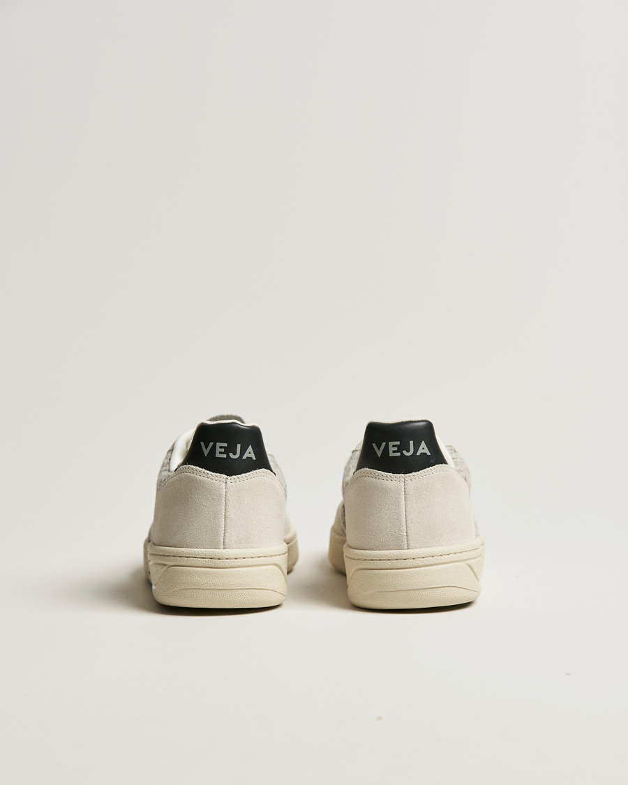 Herr | Veja V-10 Flannel Leather Sneaker Snow/Black | Veja | V-10 Flannel Leather Sneaker Snow/Black