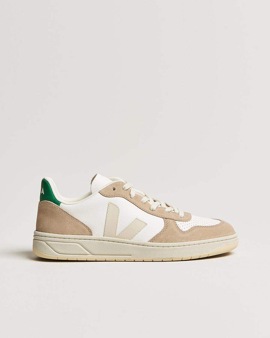 Herr | Veja V-10 Leather Sneaker Extra White Sahara Emeraude | Veja | V-10 Leather Sneaker Extra White Sahara Emeraude
