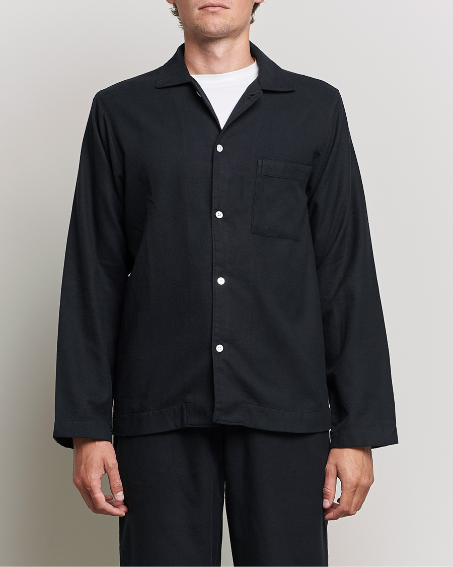 Herr | Tekla | Tekla | Flannel Pyjama Shirt Lucid Black