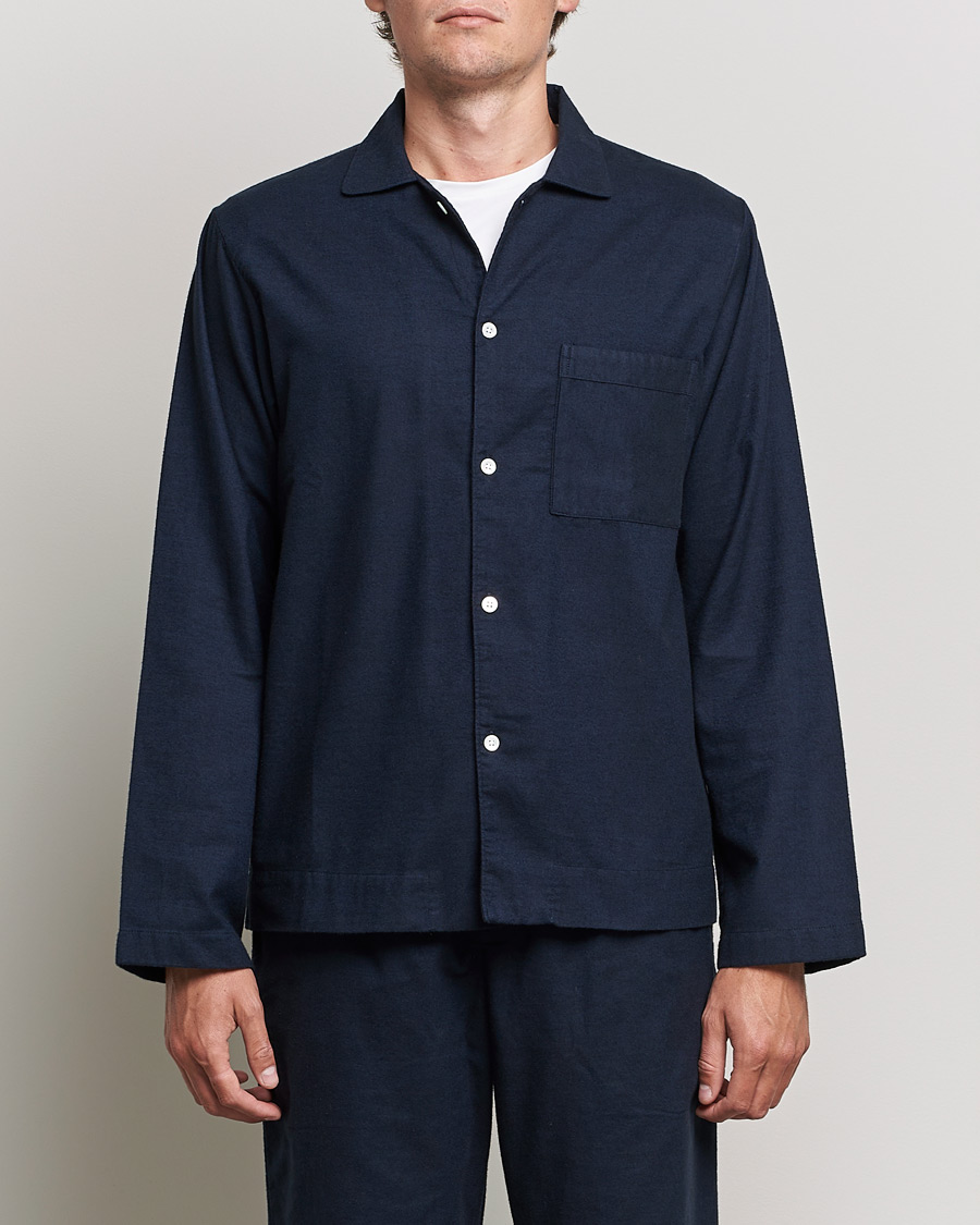 Herr | Pyjamas & Morgonrockar | Tekla | Flannel Pyjama Shirt Midnight Blue