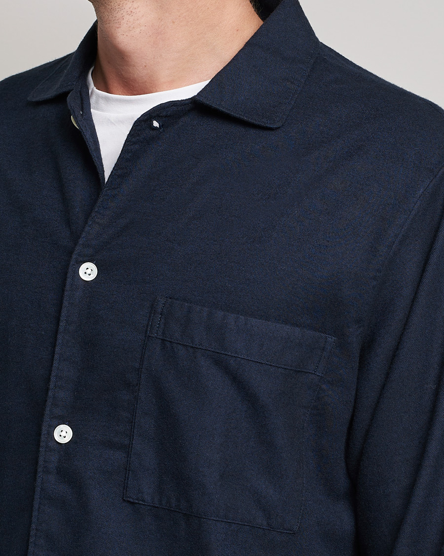 Herr | Pyjamas & Morgonrockar | Tekla | Flannel Pyjama Shirt Midnight Blue