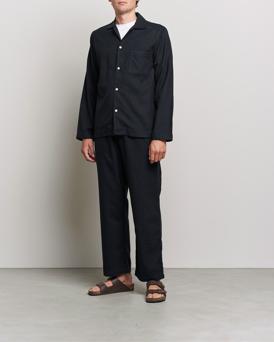 Herr | Loungewear | Tekla | Flannel Pyjama Pants Lucid Black