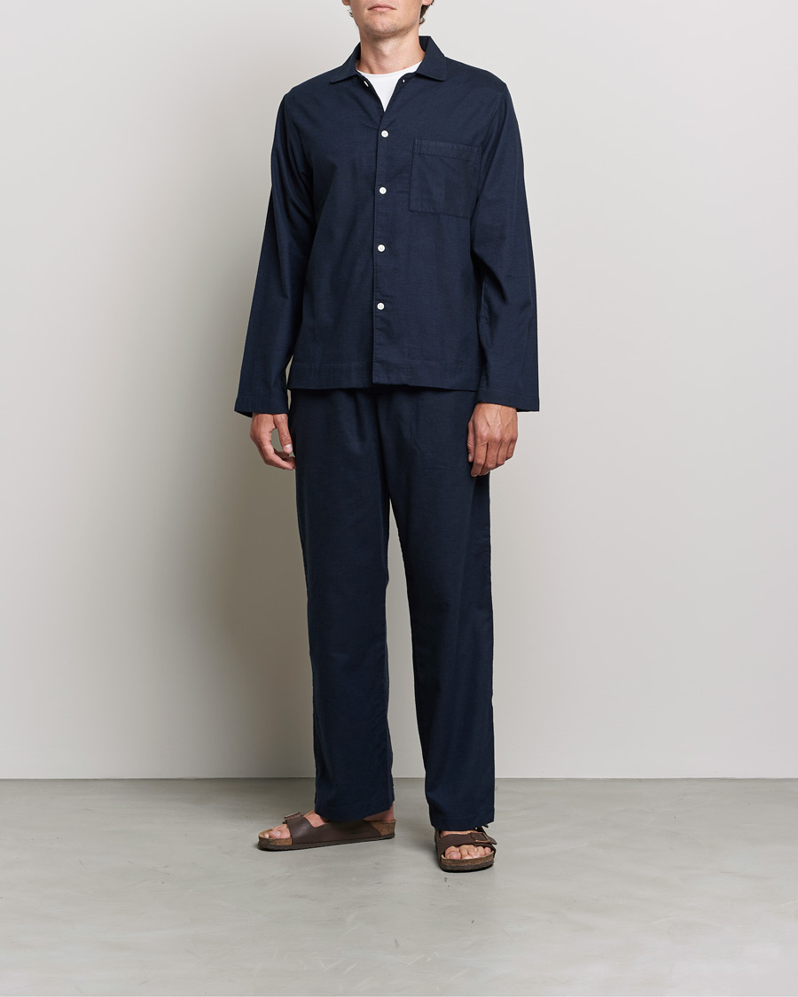 Herr | Loungewear | Tekla | Flannel Pyjama Pants Midnight Blue