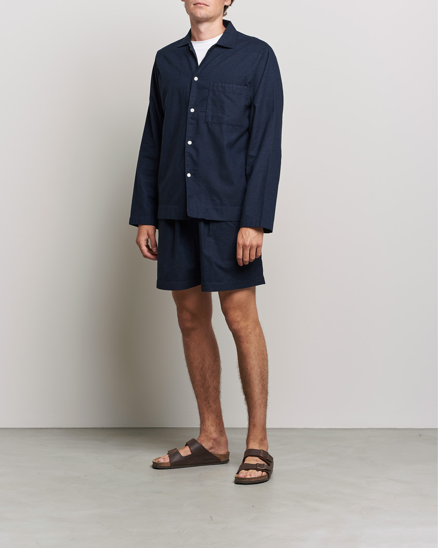 Herr | Pyjamas & Morgonrockar | Tekla | Flannel Pyjama Shorts Midnight Blue