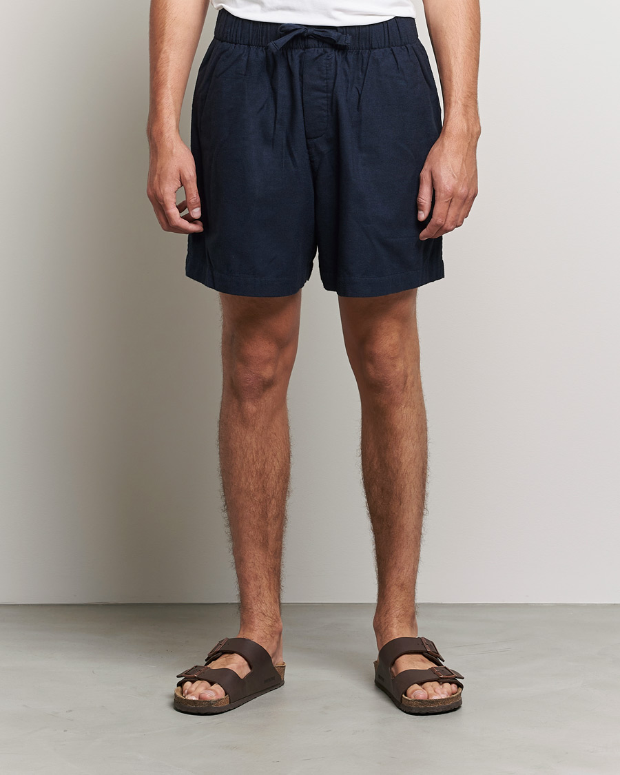 Herr | Loungewear | Tekla | Flannel Pyjama Shorts Midnight Blue