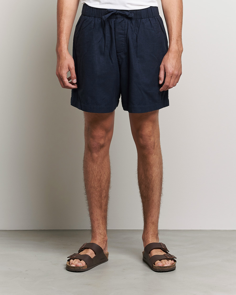 Herr | Pyjamas | Tekla | Flannel Pyjama Shorts Midnight Blue