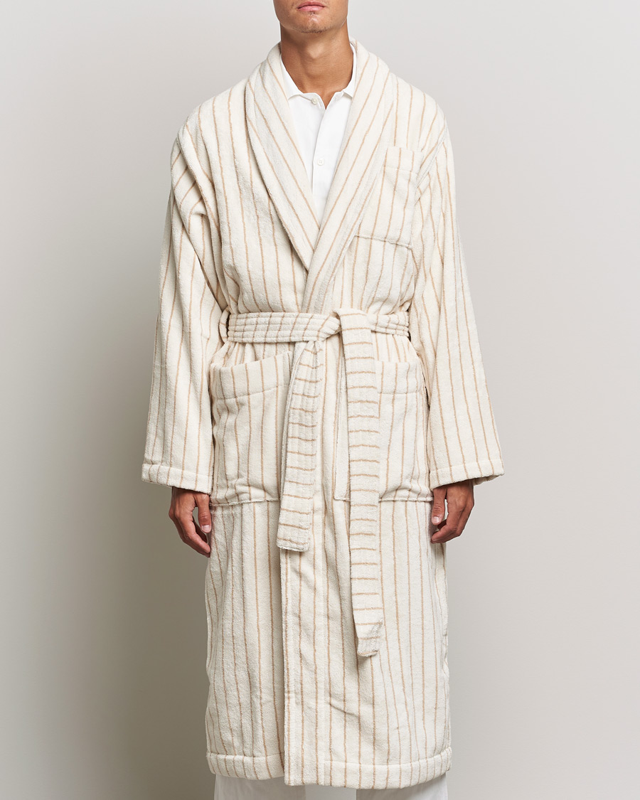 Herr | Kläder | Tekla | Organic Terry Classic Bathrobe Sienna Stripes