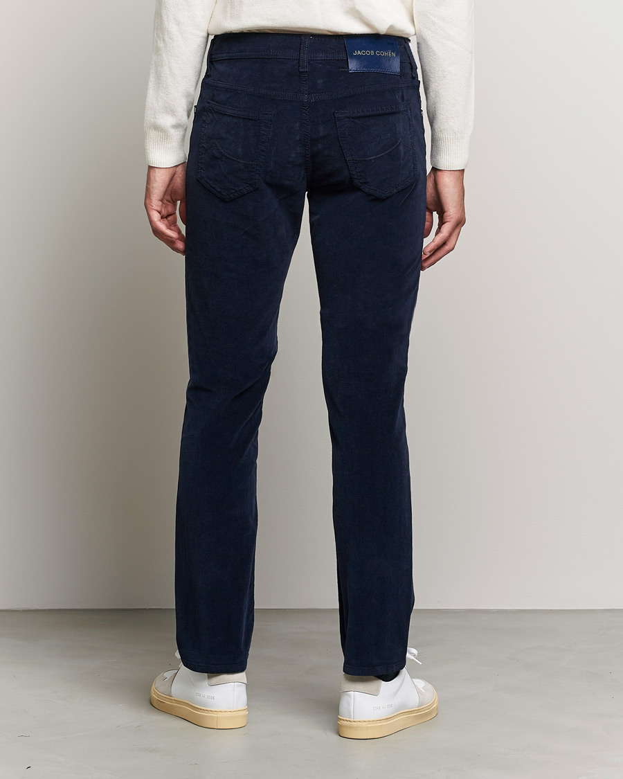 Herr | Byxor | Jacob Cohën | Bard 5-Pocket Corduroy Trousers Navy